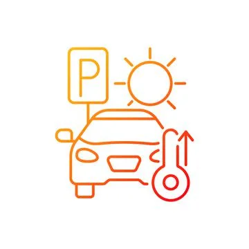 Not staying in parked car gradient linear vector icon Illustrazione stock