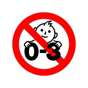 Not suitable for children under 3 years sign Stock Illustration