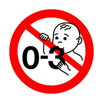 Not suitable for children under 3 years  sign Stock Illustration