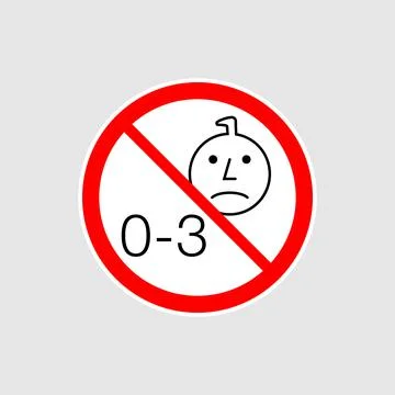 Not suitable for children under 3 years old. Vector, flat. Illustrazione stock