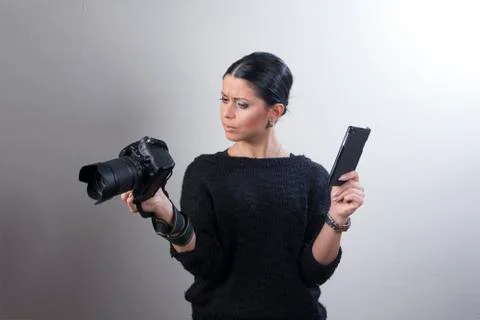 Not sure how to use a professional camera Stock Photos