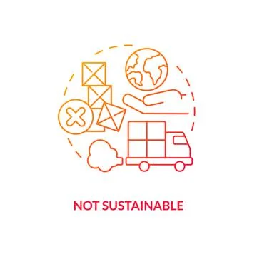 Not sustainable red gradient concept icon Illustrazione stock