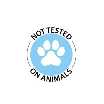 Not tested on animals icon. Blue Round vector symbol. 库存插图
