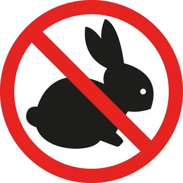 Not tested on animals or no rabbit sign. Illustrazione stock