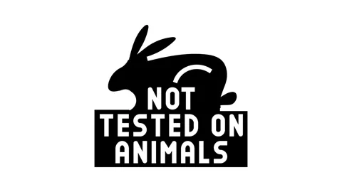Not tested on animals product label warning glyph icon animation Stock Footage 326148582