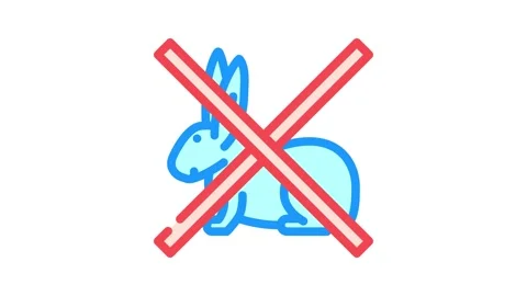 Not tested on animals product label warning color icon animation Stock Footage 327262991