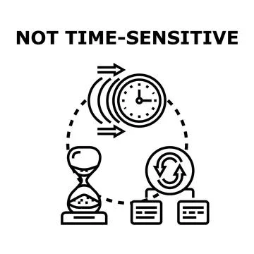 Not time sensitive, deadline flexibility, ongoing process concept Stock Illustration