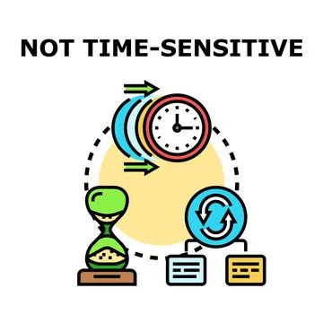 Not time sensitive, deadline flexibility, ongoing process concept Stock Illustration