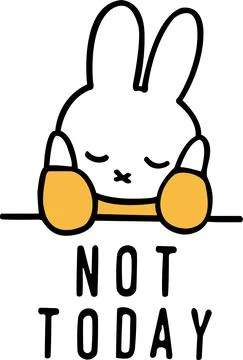 Not Today. A bunny is sad a vector Stock-Illustration