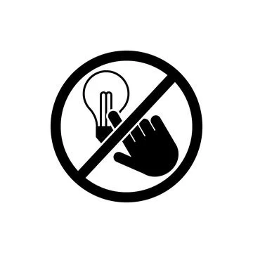 Not touch light bulb icon. Element of prohibition sign icon. Premium quality Stock Illustration