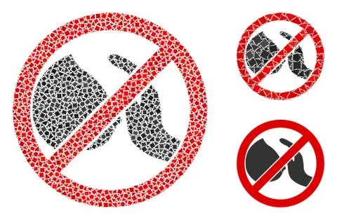 Not Touch Tits Composition Icon of Bumpy Items Illustrazione stock