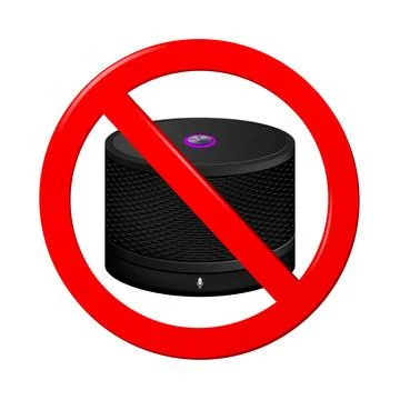 Not use smart speaker sign Stock Illustration
