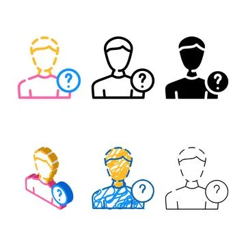 Not verified profile multistyle color icon vector 库存插图