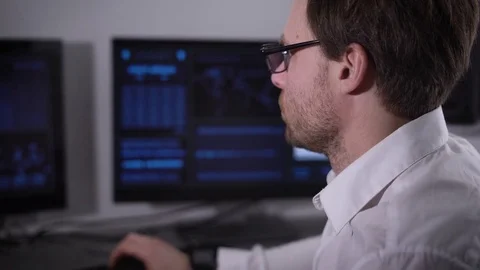 Not very experienced programmer transfers the data with its powerful smartphone Stock Footage 72455383