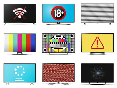 Not working tv set Stock Illustration