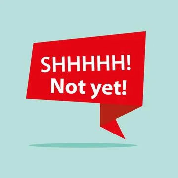 Not yet text, banner on green background with shadow Illustrazione stock