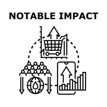 Notable impact of consumer behavior on commerce and resources Illustrazione stock