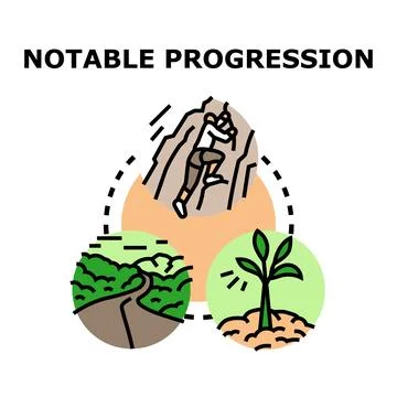 Notable progression concept displaying personal and business development Stock Illustration