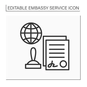 Notarial services line icon Stock Illustration