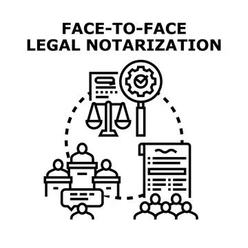 Notarization process concept with public meeting legal documents Ilustração Stock
