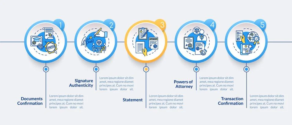 Notarization service vector infographic template. Legalization presentation Stockillustratie