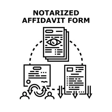 Notarized affidavit form concept vector illustration 스톡 일러스트