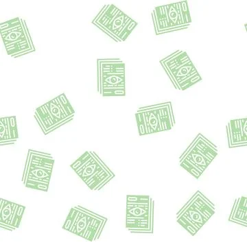 Notary document reading glyph seamless pattern Illustrazione stock