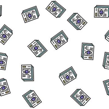 Notary document reading vector seamless pattern Illustrazione stock