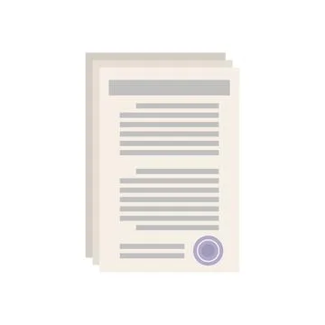 Notary documents icon flat isolated vector Stock Illustration