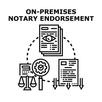 Notary endorsement process for official document verification Stock Illustration