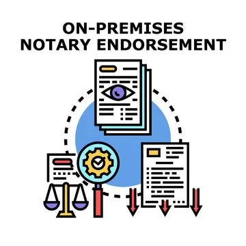 Notary endorsement process for official document verification Stock Illustration