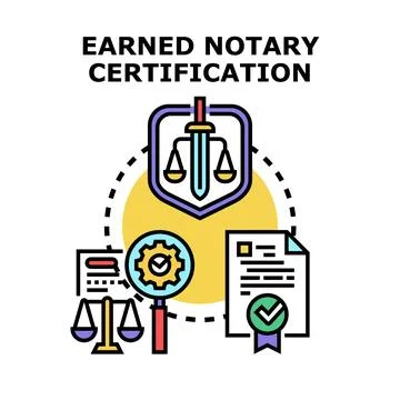 Notary public certification process and legal services Stockillustratie