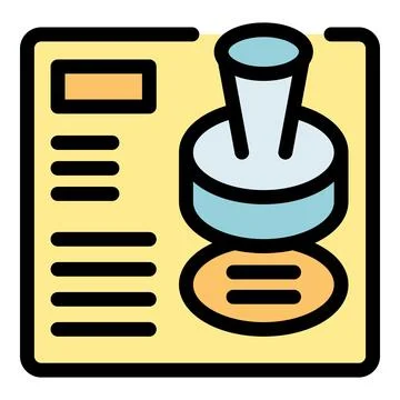 Notary public embossing document with stamp and seal for legal validation Stock Illustration