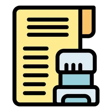 Notary public stamping document certifying signature legality Stockillustratie
