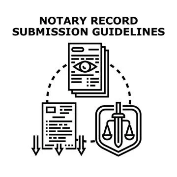 Notary record submission guidelines process concept Illustrazione stock