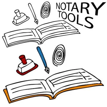 Notary service tools Stock Illustration