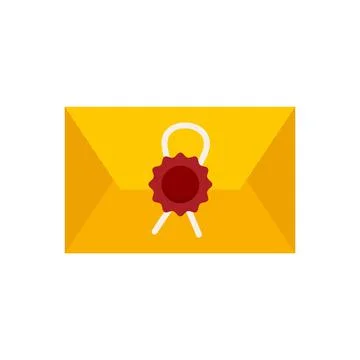Notary testament letter icon flat isolated vector Stock Illustration