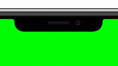 Notch iPhone X Smartphone, Green Chroma Blank Screen Background Mobile Design Stock Footage 89371035