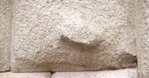 Notch on a Stone Block of a  Wall in Cuzco Peru Video stock 78705088