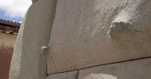 A Notch on a Stone Block of a Wall  in Cuzco Video stock 78705099