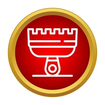 Notched trowel construction tool icon for building work Stock Illustration