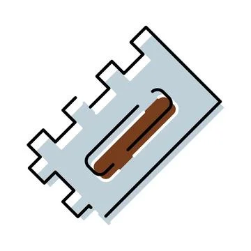 Notched trowel tool for construction and renovation Illustration