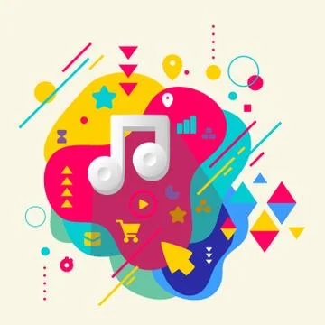 Note on abstract colorful spotted background with different elem Stock Illustration