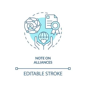 Note on alliances turquoise concept icon Stock Illustration