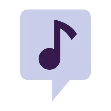 Note and music symbol inside the bubble, cartoon style. Trendy modern vecto.. Stock Illustration