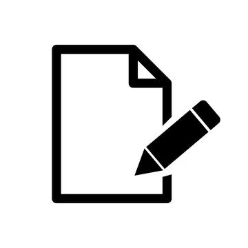 A note and pen icon. Editing and blogging icon. Stock Illustration