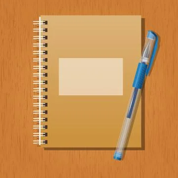 Note and a pen Stock Illustration