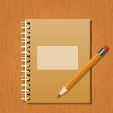Note and a pencil Stock Illustration