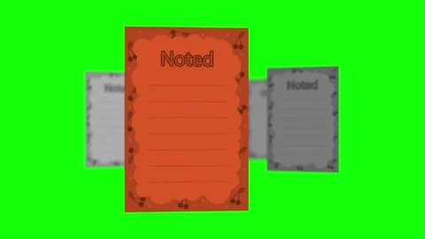 Note Animated with Paper on Chroma Key for Compositing Stock Footage 337990295