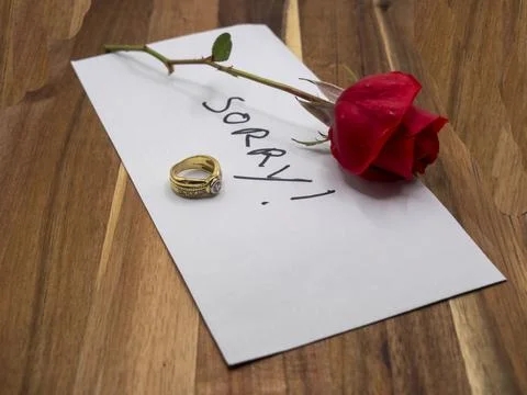 Note of apolog with ring 写真素材